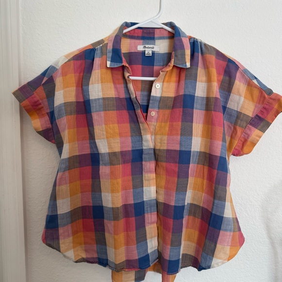 Madewell Hilltop Shirt in Rainbow Check Plaid Fall - Picture 3 of 10